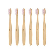 닥터노아 유아용 마루 대나무 칫솔, 분홍(칫솔모), 6개