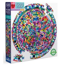 이부 트라이앵글 패턴 라운드 퍼즐, 혼합색상, 500피스