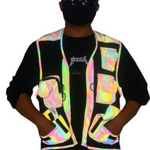 포테가르 홀로그램 야광 낚시조끼, 블랙