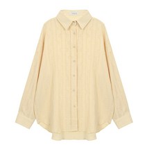 탱커스 여성용 베이직 루즈핏 카라 코튼 셔츠