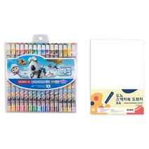 투코비 도노 스케치북 도화지 130g A4 250p + 동아 빼꼼 종이말이 색연필 16색, 혼합색상, 1세트