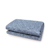 보국전자 에어셀 순면 트위드 전기요 BKB-9501D, 화이트 + 블루, 더블 (135 x 180 cm)