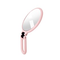 넥스피아 접이식 양면 손잡이 확대 거울 5배 확대, 04 분홍