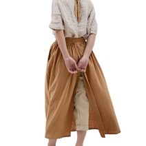유로와 여성용 주부 부엌 심플 감성 원예 작업 앞치마 URO110, 머스타드, 1개