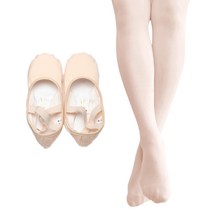 키즈발레몰 알롱제 발레슈즈 SM8 + 유발 타이즈 L, 라이트피치, 235