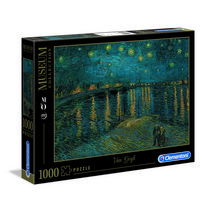 클레멘토니 명화 컬렉션 론강의 별이 빛나는 밤 직소퍼즐 C39344, 혼합색상, 1000피스