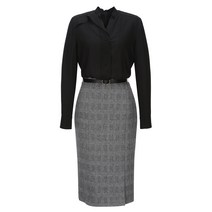 러플 블록 벨티드 원피스 + 벨트 세트