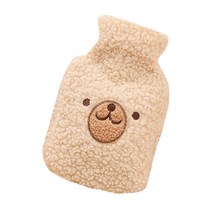 퀵살림 방한 귀여운 보온 물주머니 09 살구 곰 얼굴 1000ml, 1개