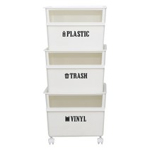 라이피스트 클린업 이동식 분리수거함 45L, 화이트, 3개