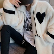메이첼 여성용 부드러운 털 루즈핏 스트링 집업 점퍼 00337
