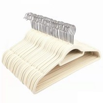 순잠 벨벳 논슬립 옷걸이 42cm, 베이지, 20개입