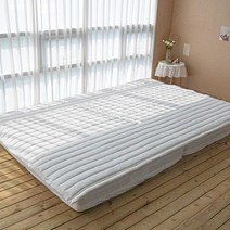 규아르 GAR 뱀부 시어서커 여름 침대 패드, 화이트