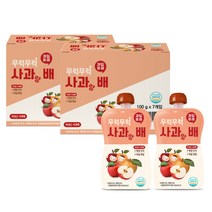 이유케어스 무럭무럭 과일 퓨레 사과랑 배 100g x 7p, 사과 + 배 혼합맛, 2개, 700g