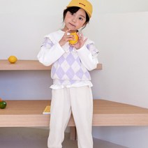 아동용 클래식한 멋쁨 아가일 조끼