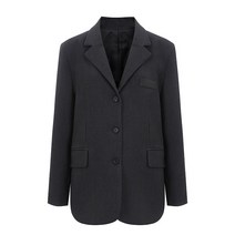 탱커스 여성용 오버핏 심플 베이직 자켓