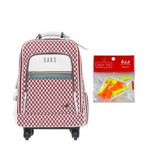 닥스 여성용 사각프린트 휠 보스턴백 + 마야 골프티 세트 DKTCB-023L, 레드(보스턴백)