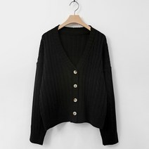 여성용 럽스 주아 꽈배기 브이넥 기본 가디건