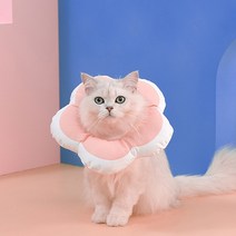 고양이 강아지 꽃모양 쿠션 넥카라 핑크 S, 80g, 1개