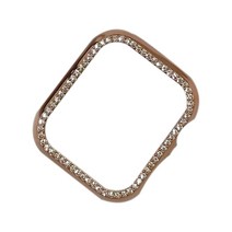 헬로젬 원라인 큐빅 강화유리 필름 스마트워치 케이스 40mm, Rose gold