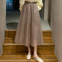 페이퍼먼츠 우아린 쉬폰 밴딩 A라인 스커트 01668