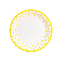 파티쇼 NEW 라인 도트 접시 18cm 30p, 옐로우, 1개