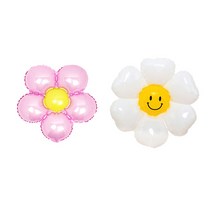 파티쇼 플라워 은박 소형 + 데이지 플라워 소형 풍선 세트, 베이비핑크(소형풍선), 4세트