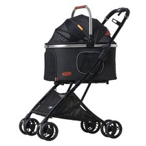 코지 펫 프리미엄 4 in 1 분리형 캐리어 유모차 55 x 46 x 95 cm A1, 블랙(랜덤발송)