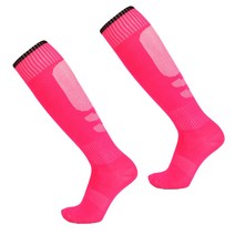 SNF 종아리 배색 편한 축구양말 2세트, 로즈레드