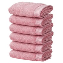 소프트터치 헤링본 보더 호텔수건 150g 40수 코마사, 분홍, 6개