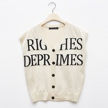 탱커스 레터링 브이넥 데일리 니트 베스트 TU1VT003L0