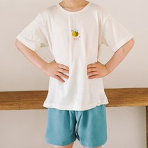 따솜 모이앤듀 아동용 아기꿀벌 40수 텐셀모달 5부 실내복 상하세트