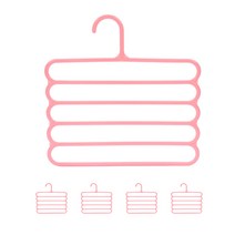 빌드온 옷장수납 5단 옷걸이, 분홍, 5개