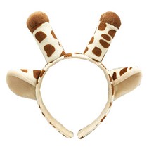 친절한마이쮸 동물 인생네컷 기린 모양 머리띠, 브라운, 1개