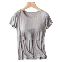 팅올 임부 소프트 라운드넥 반소매 40수 블라우스