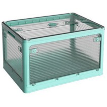 폴딩 사이드오픈 캠핑 수납 정리함 M, 민트, 1개