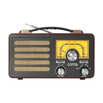 컴스마트 블루투스 레트로 라디오 스피커 TB700, 블랙