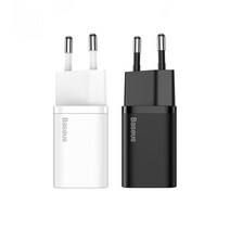 베이스어스 Super Si 25W 고속 충전기 한국형 플러그 2종 세트, 블랙, 화이트, 1세트