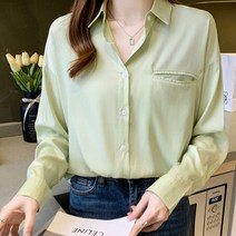 페이퍼먼츠 컬러풀 심플 포켓 셔츠 블라우스 02494