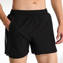 남성용 페이크 투피스 쇼트 헬스 피트니스 스포츠 트레이닝 반바지 운동복