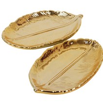 피키픽스 악세서리 쥬얼리 소품 보관 나뭇잎 트레이 2P, 골드