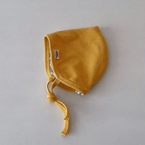 아동용 깅엄 체크 고깔 보넷