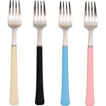 라온누리 아동용 블루밍 컬러 포크 4p, 단품, 아이보리, 블랙, 소프트핑크, 스카이블루