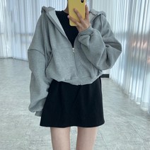 비비에모 여성용 겨울 기모 후디 집업 숏 점퍼 02175