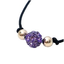 라울스톤 여성용 14K 탄생석 미러볼 골드 매듭 끈 행운 팔찌