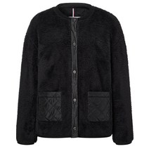 헤지스골프 라운드넥 버튼 쉐르파 가디건 점퍼