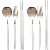 스텔라 커트러리 양식기 2벌 세트, 실버화이트, 숟가락 2p + 젓가락 2p + 포크 2p