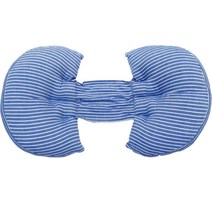 임산부 수면 등받이 침대용 허리쿠션, 블루 스트라이프