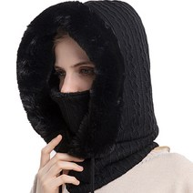 히즈플랜 방한용 후드 넥워머, 블랙