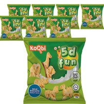 5D 동물모양 비스켓 밀크 과자, 108g, 8개