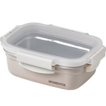 모멘토 스테인레스 세라믹 밀폐 용기 1500ml 라이트베이지, 단품, 1개